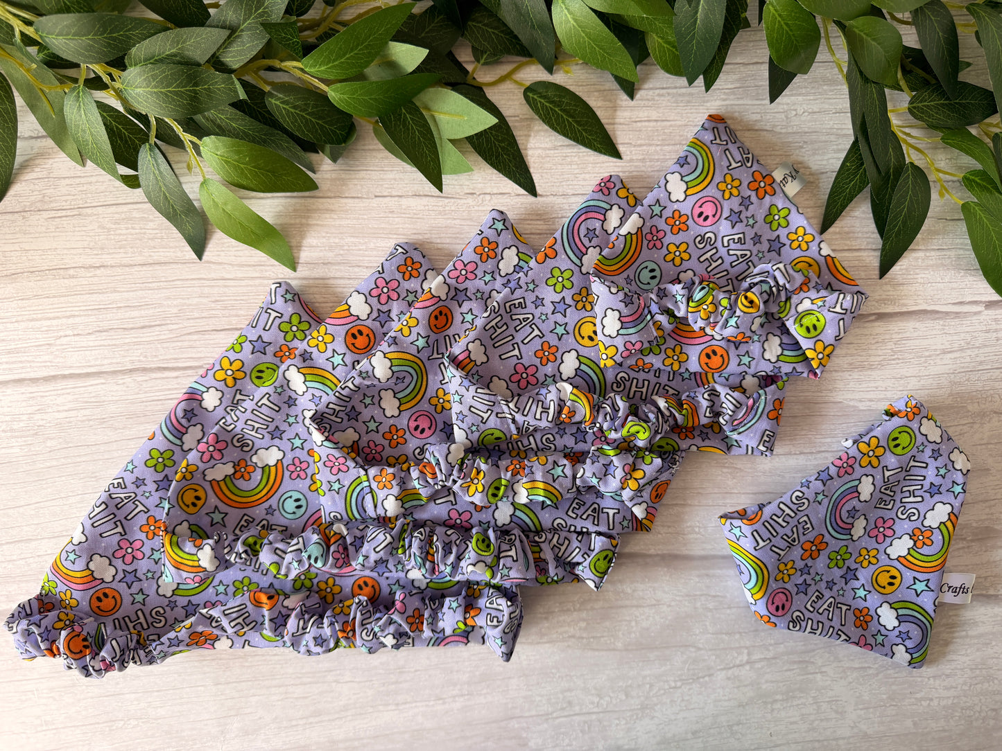 Cotton Pet Scrunchie Bandana - Eat S*it
