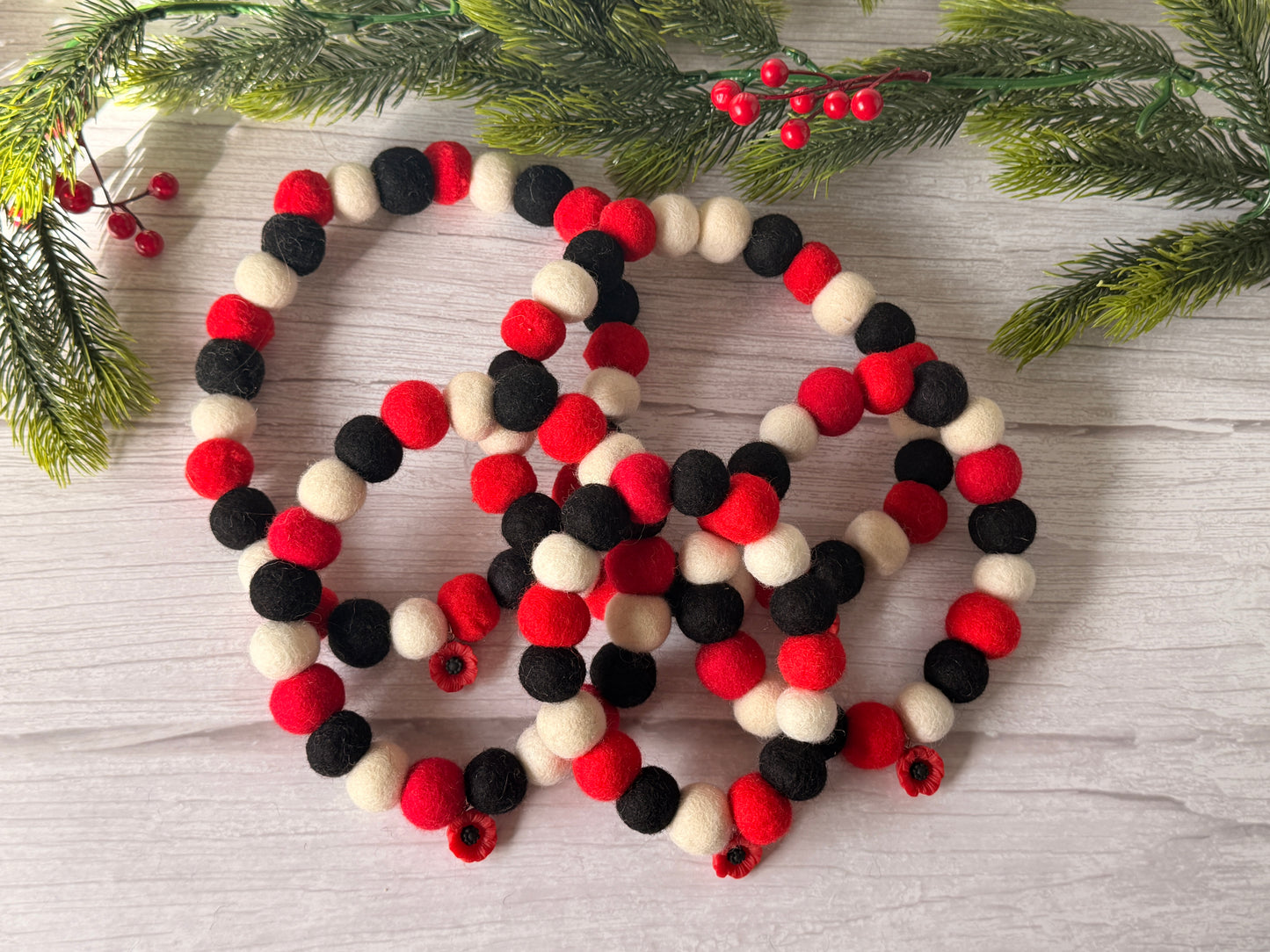 PomPom Pet Collar - Poppies