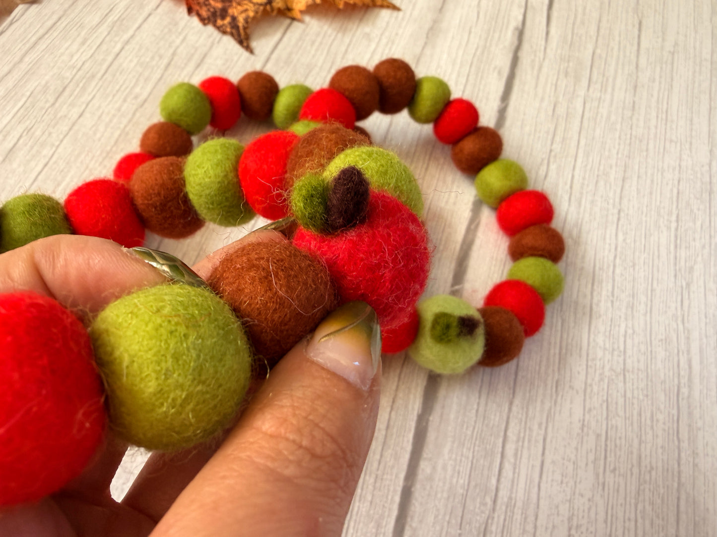 PomPom Pet Collar - Apple Harvest