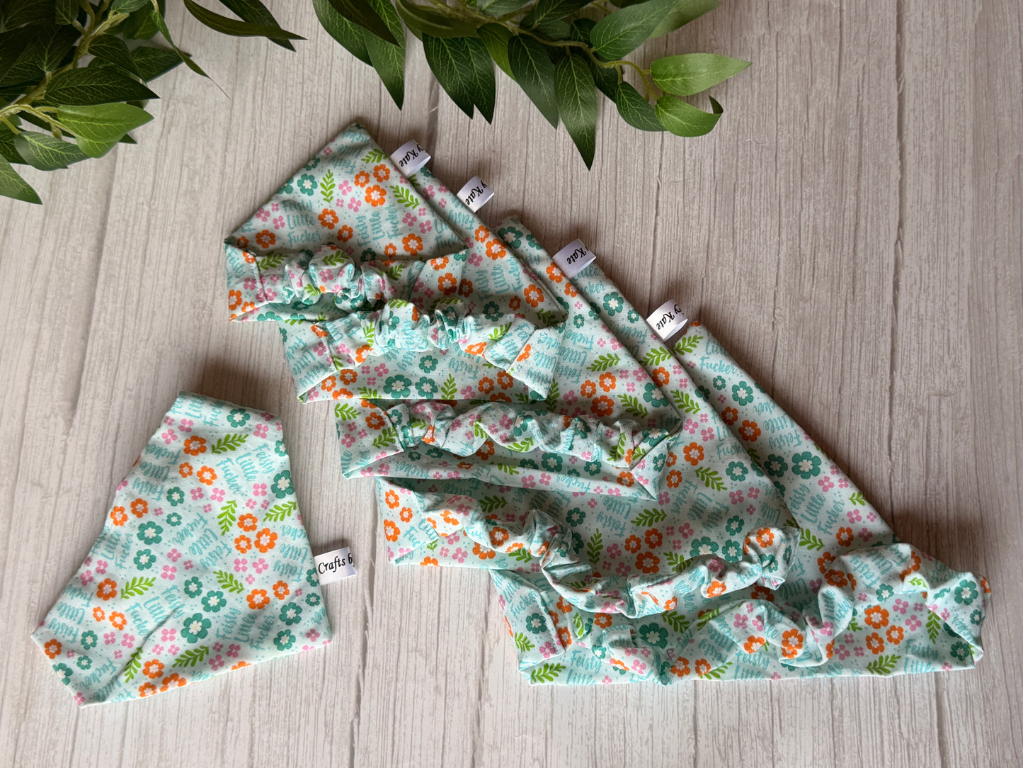 Cotton Pet Scrunchie Bandana - Feisty Little Fucker