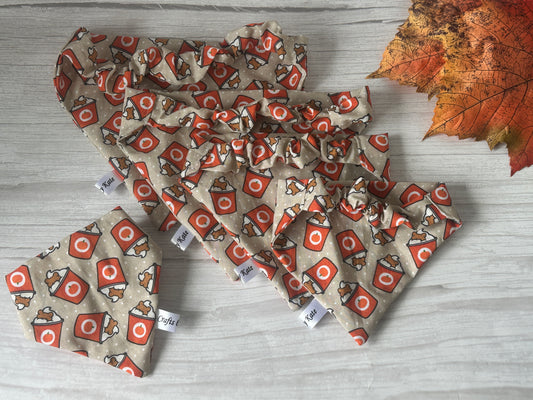 Cotton Pet Scrunchie Bandana - Pumpkin Spice Pupcup