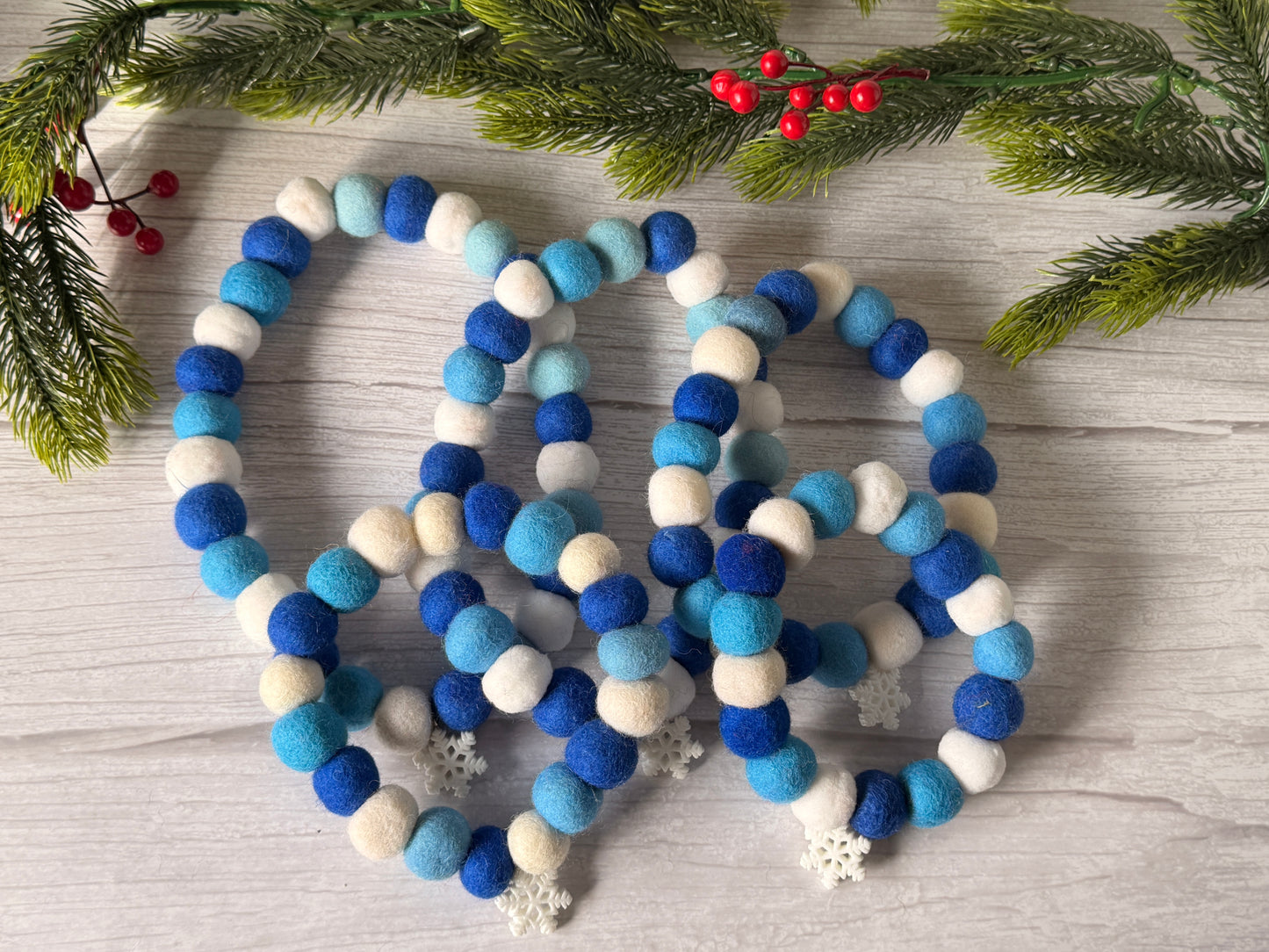 PomPom Pet Collar - Snowflakes