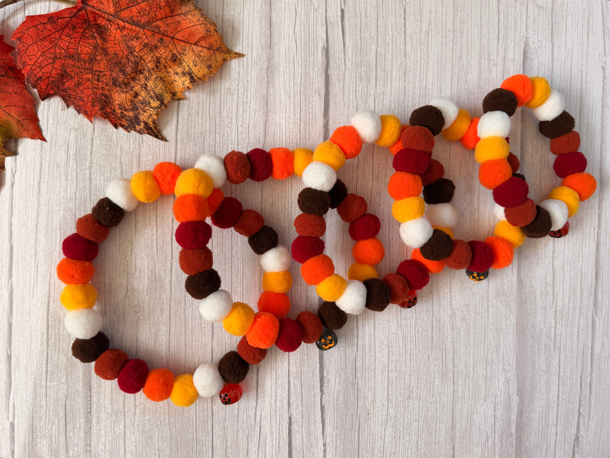 PomPom Pet Collar - Jack O’lantern