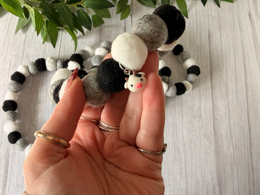 PomPom Pet Collar - Cow mad