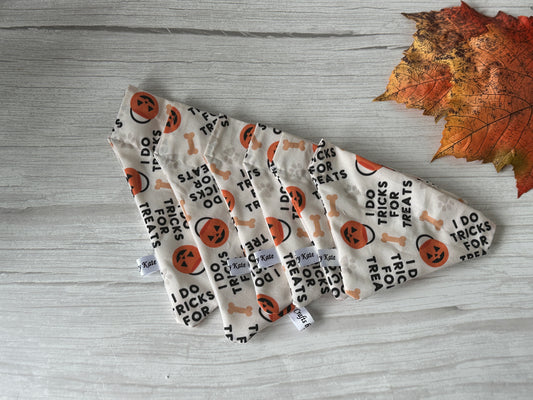Cotton Pet Bandana with collar attachment - Trick or Treat