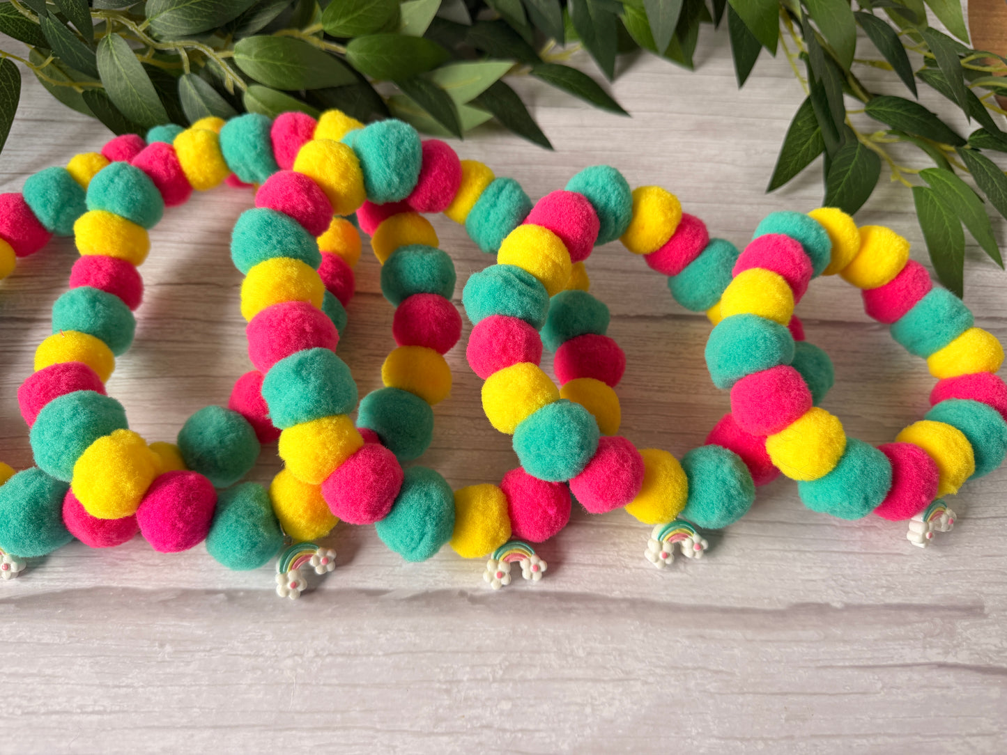 PomPom Pet Collar - Pastel Rainbow Pride ‘26