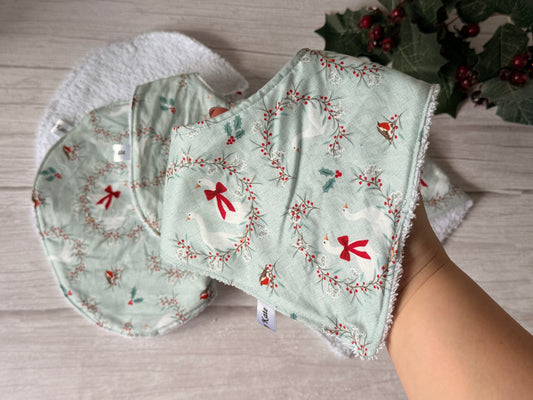 Cotton & Terry Towelling Baby Sets - Christmas Goose