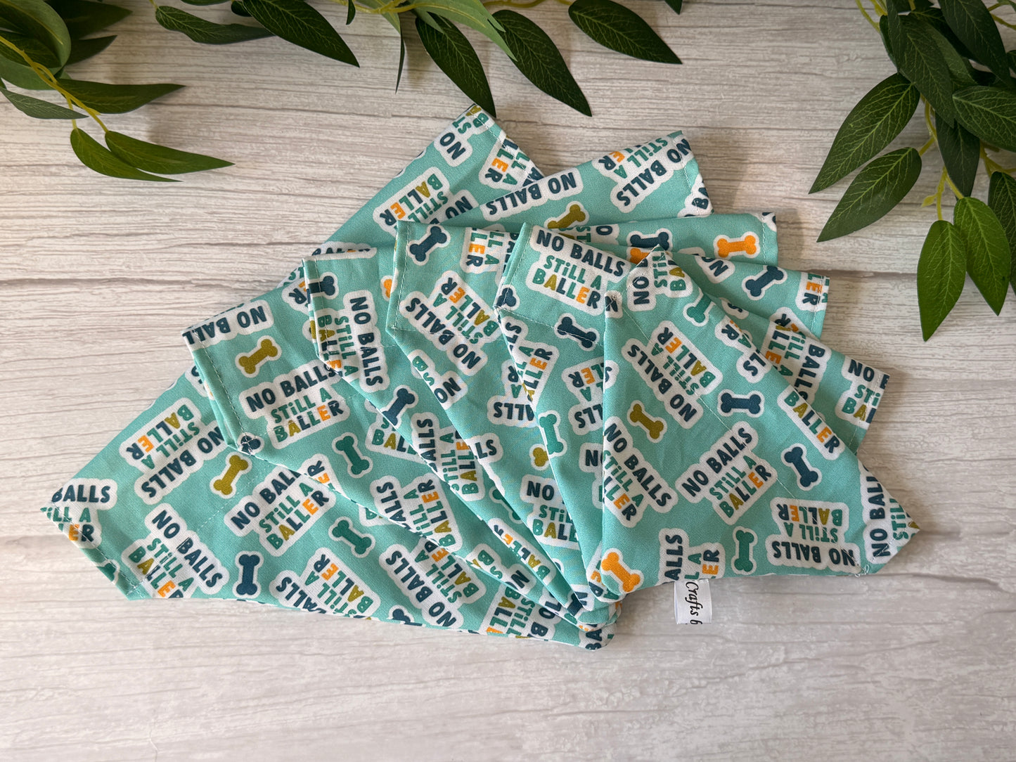 Cotton Pet Bandana with collar attachment - No balls, still a baller