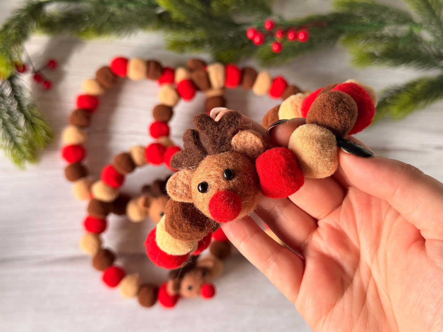 PomPom Pet Collar - Rudolph