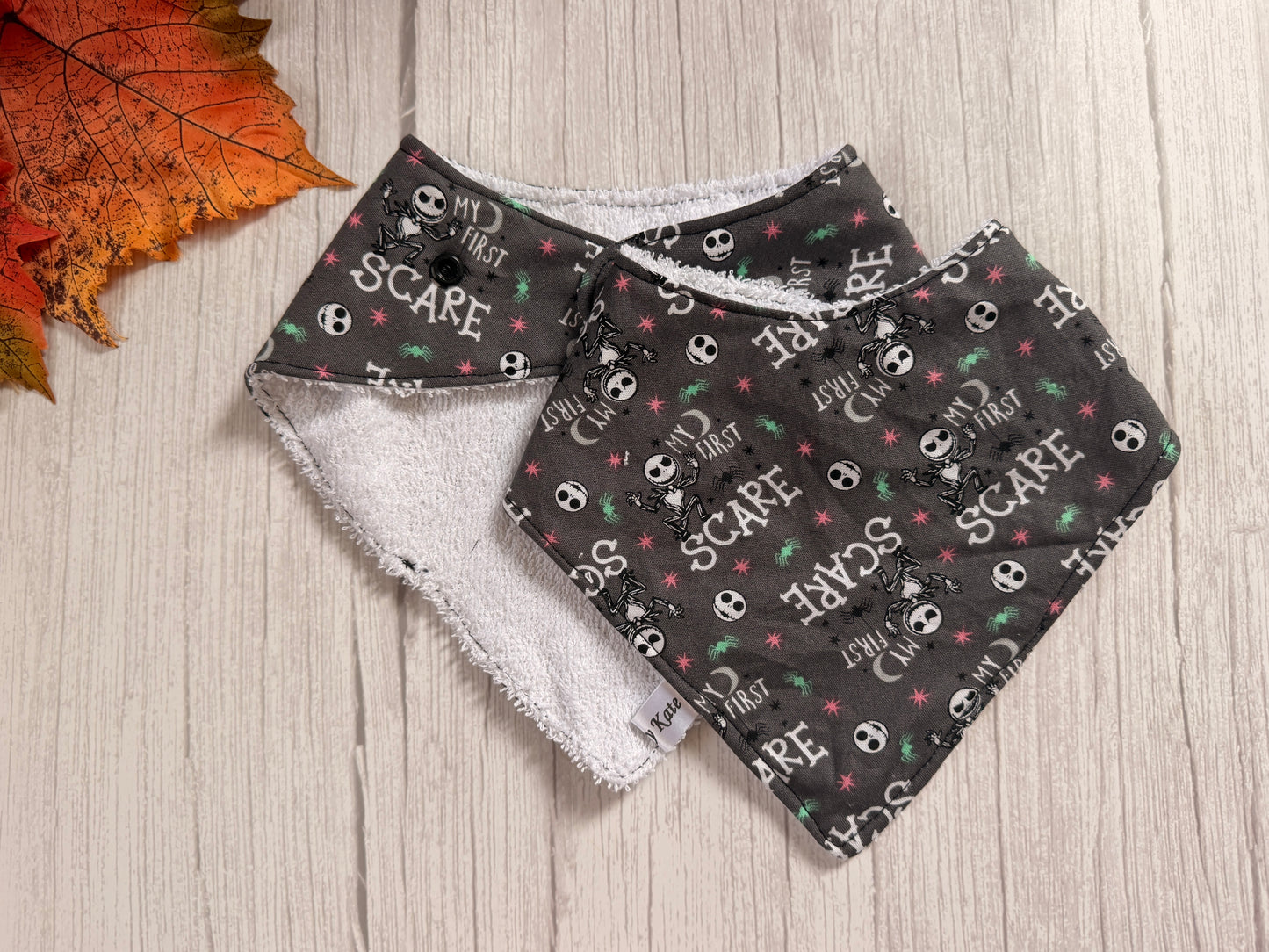 Cotton & Terry Towelling Baby Bibs - My First Scare