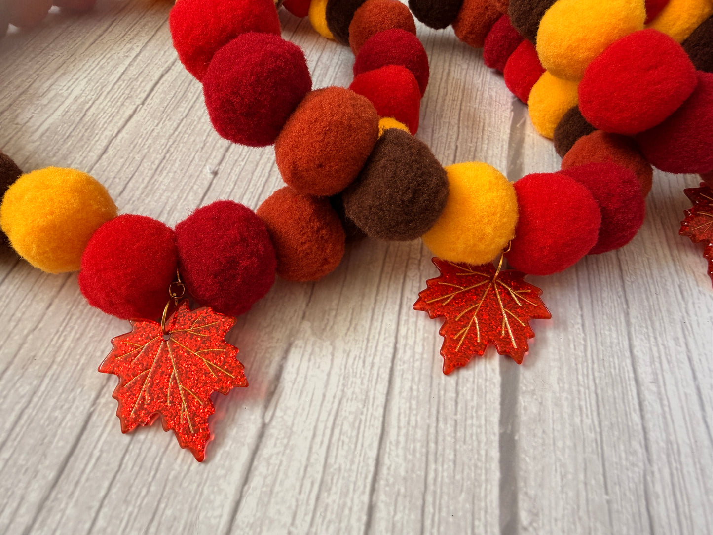 PomPom Pet Collar - Autumn Leaves