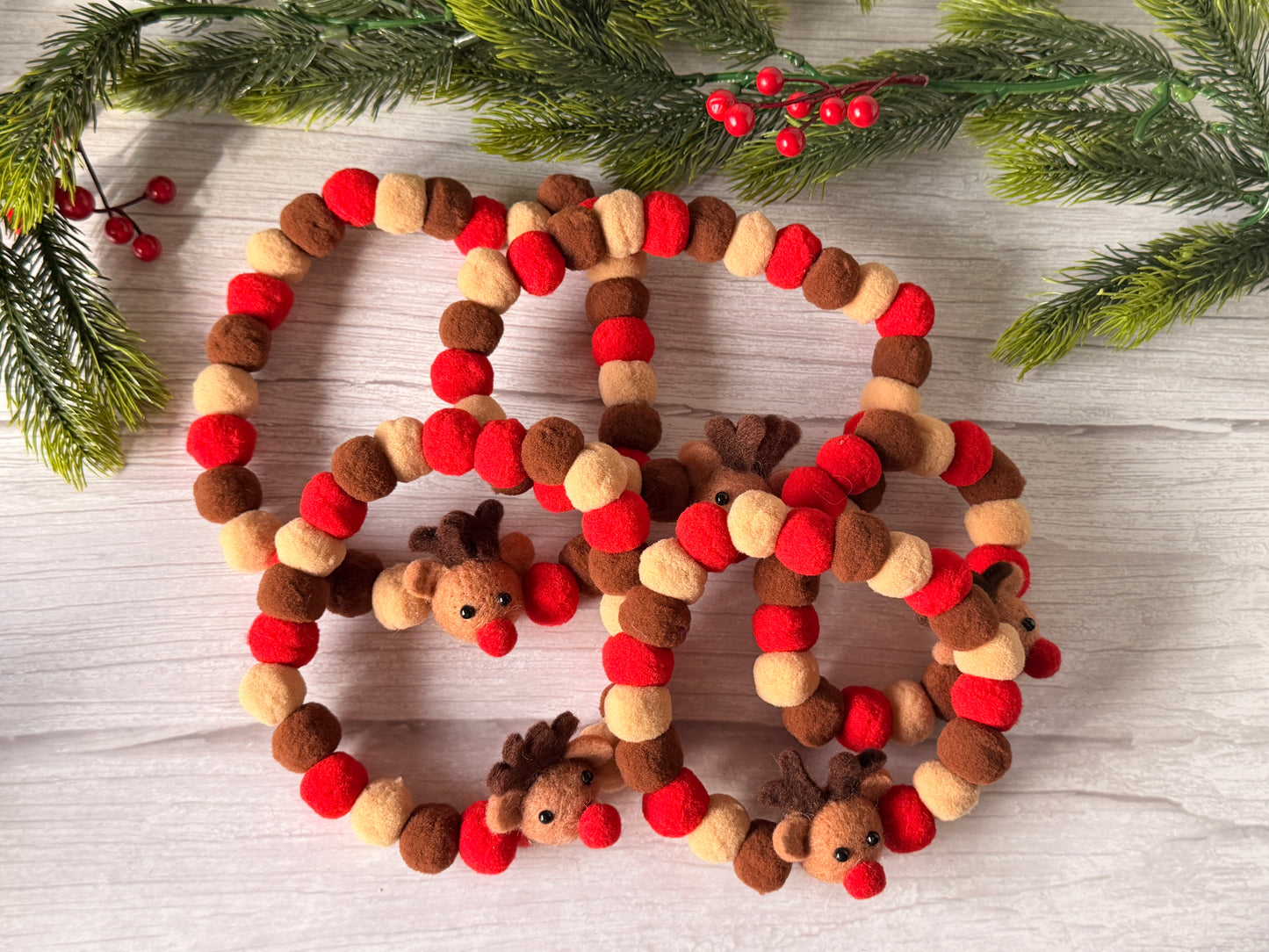 PomPom Pet Collar - Rudolph