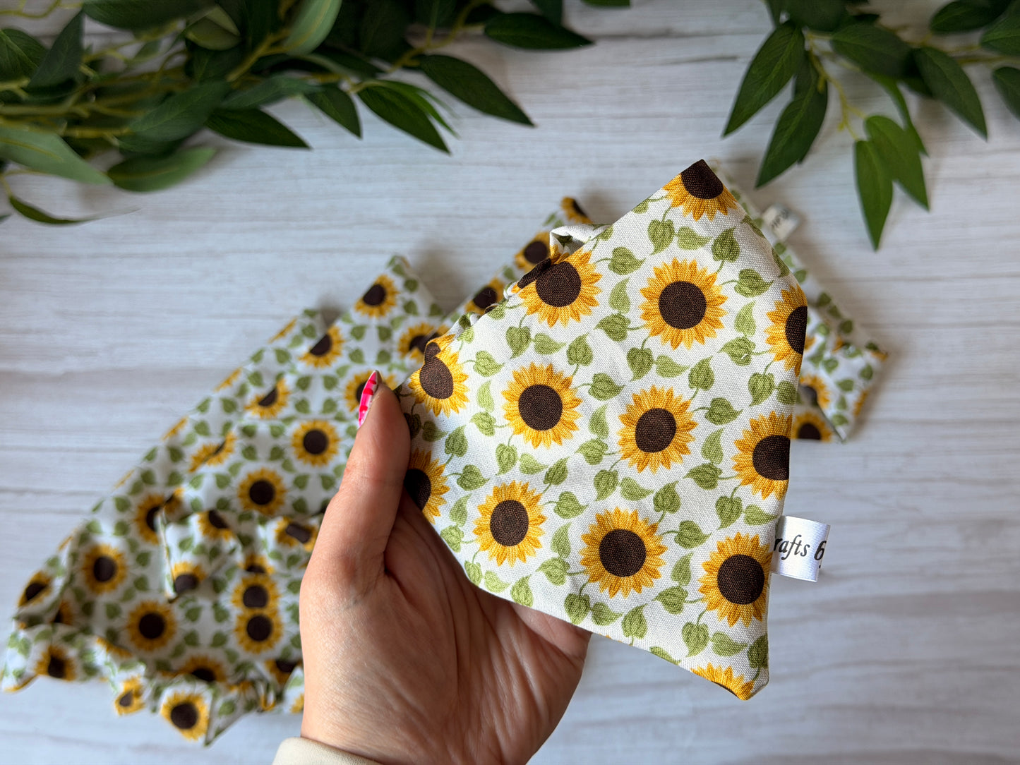 Cotton Pet Scrunchie Bandana - Sunny Sunflowers