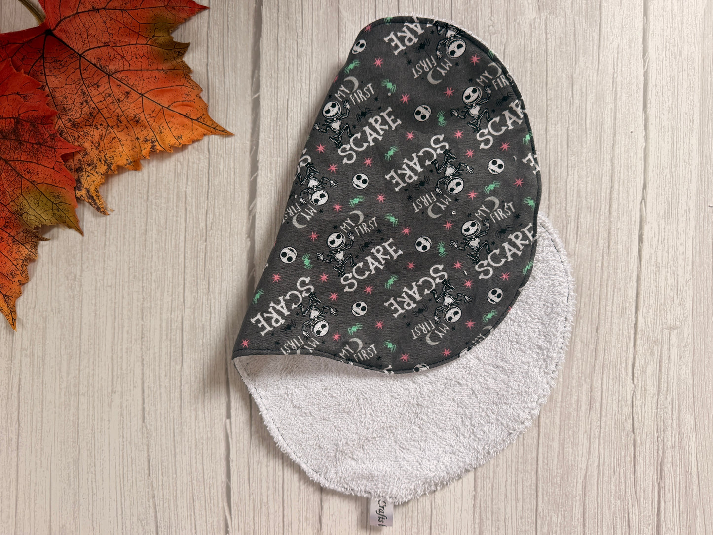 Cotton & Terry Towelling Baby Burping Cloth - My First Scare