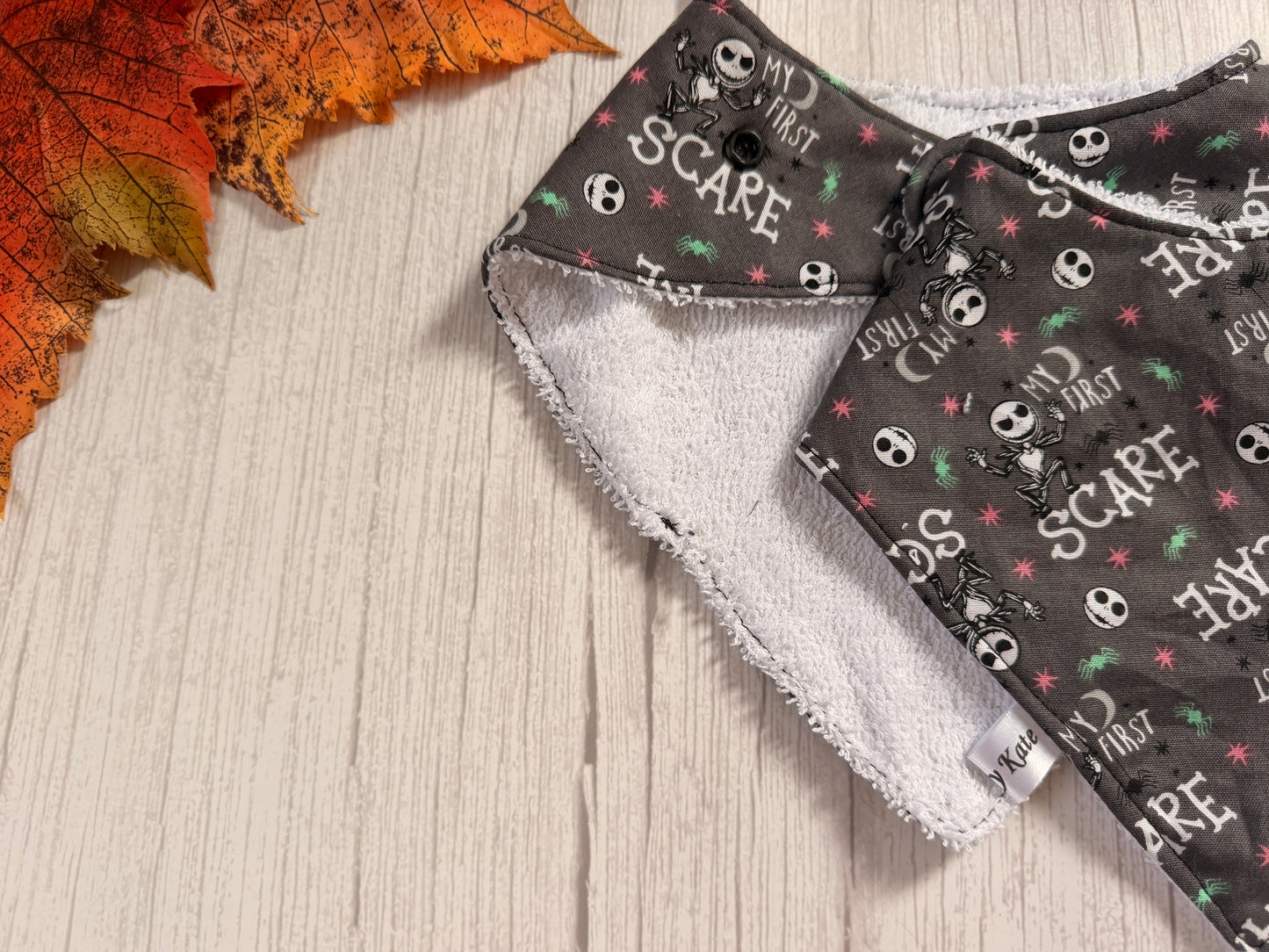 Cotton & Terry Towelling Baby Bibs - My First Scare