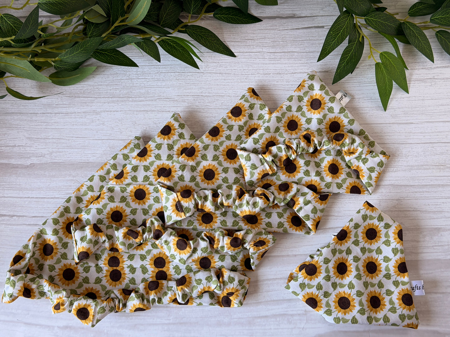 Cotton Pet Scrunchie Bandana - Sunny Sunflowers