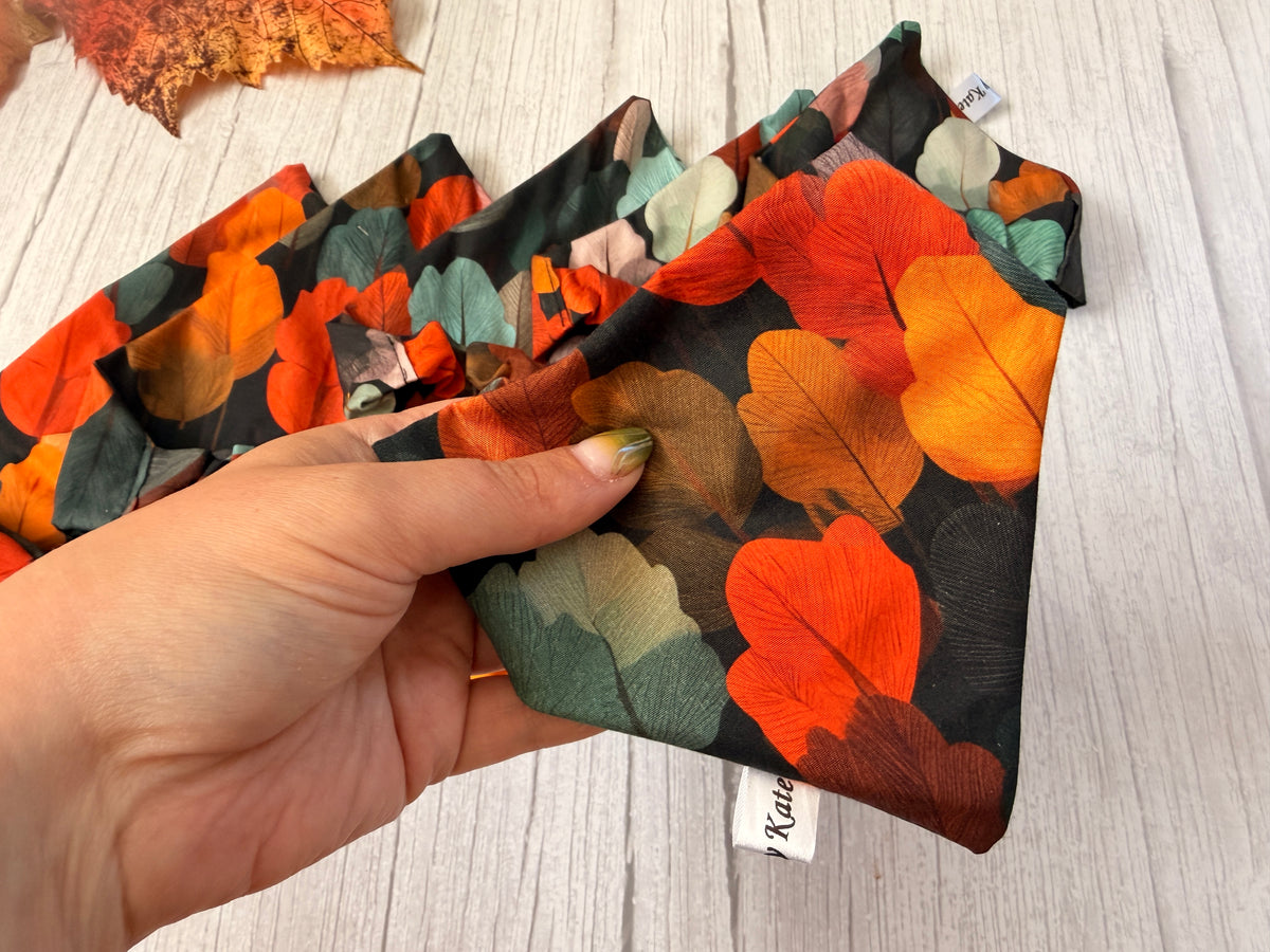 Cotton Pet Scrunchie Bandana - Autumn trees