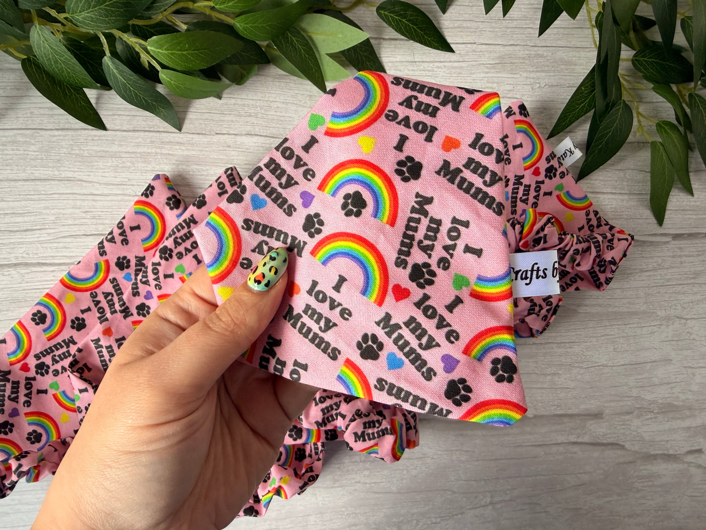 Cotton Pet Scrunchie Bandana - I love my mums