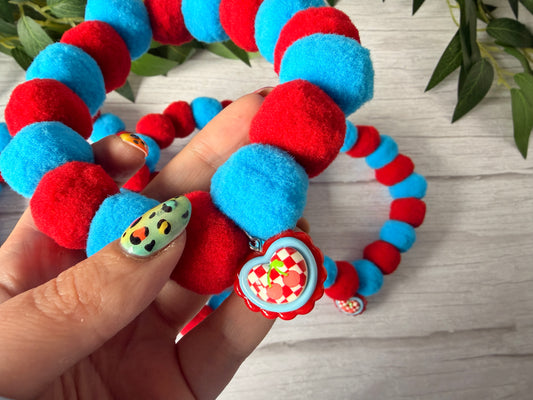 PomPom Pet Collar - Cherry Sweet