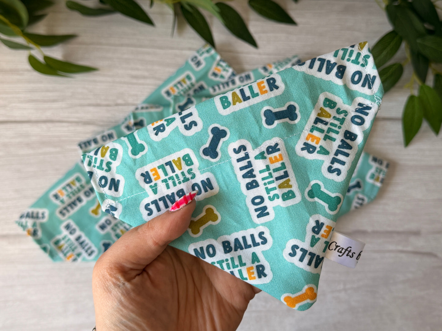 Cotton Pet Bandana with collar attachment - No balls, still a baller