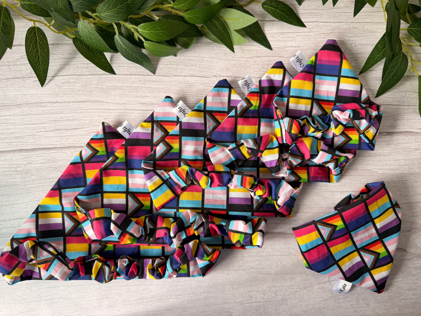 Cotton Pet Scrunchie Bandana - Pride Flags