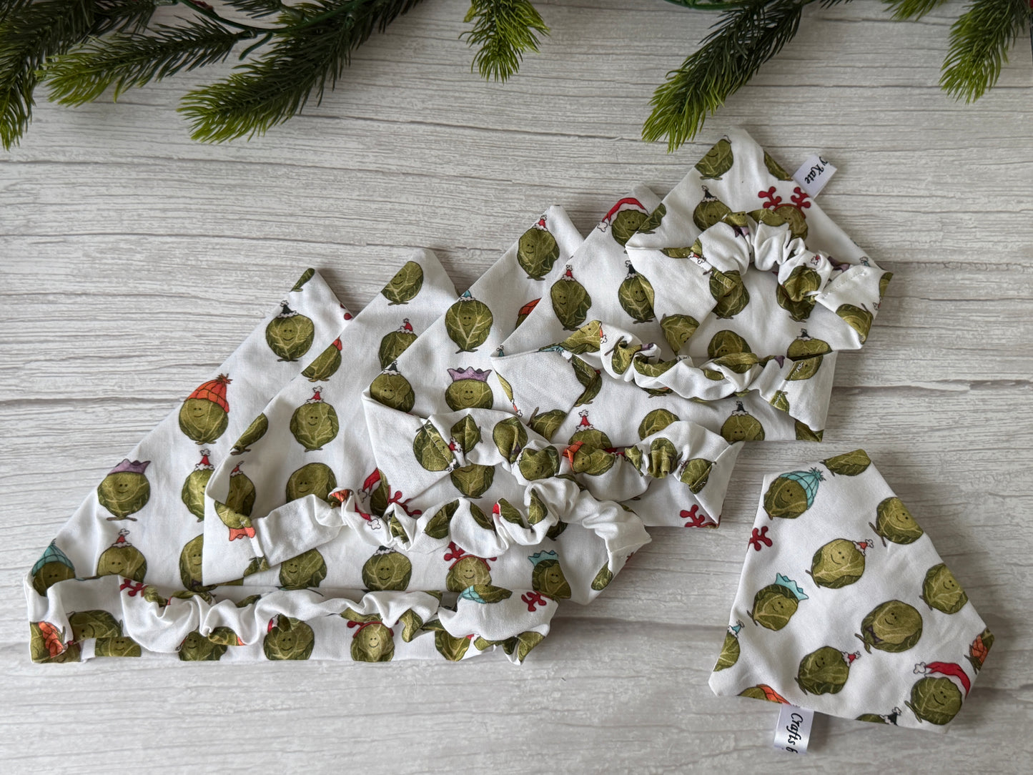 Cotton Pet Scrunchie Bandana - Sprout Christmas Party