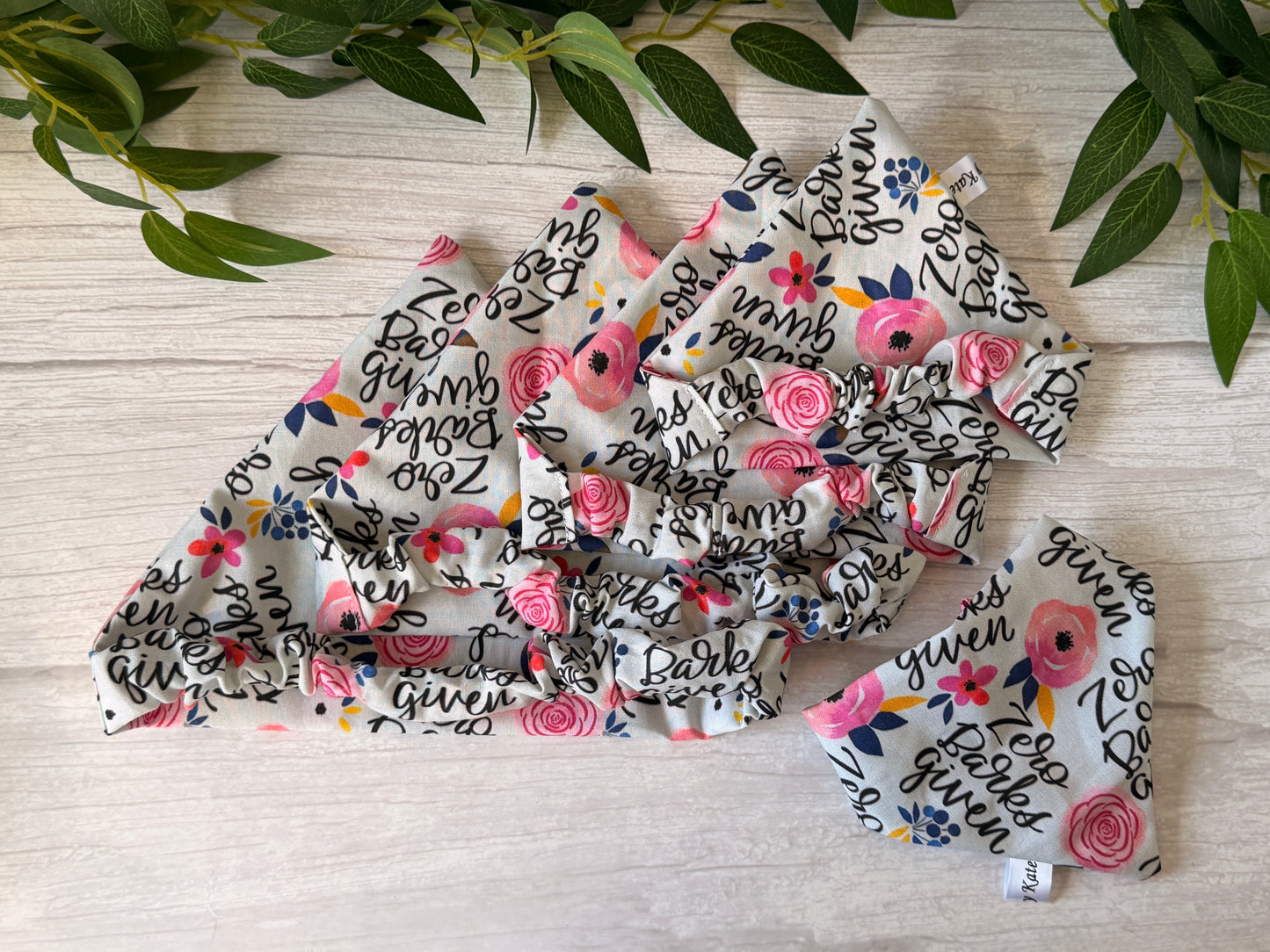 Cotton Pet Scrunchie Bandana - Zero Barks Given