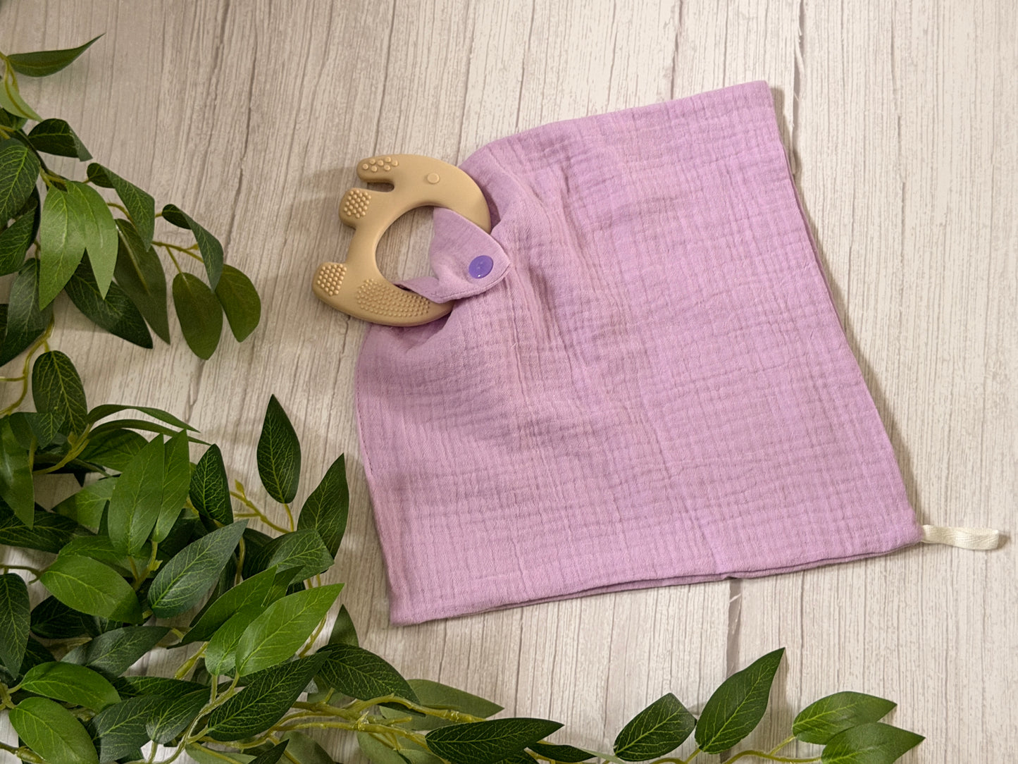 Silicone Elephant Teether & Muslin Cloth
