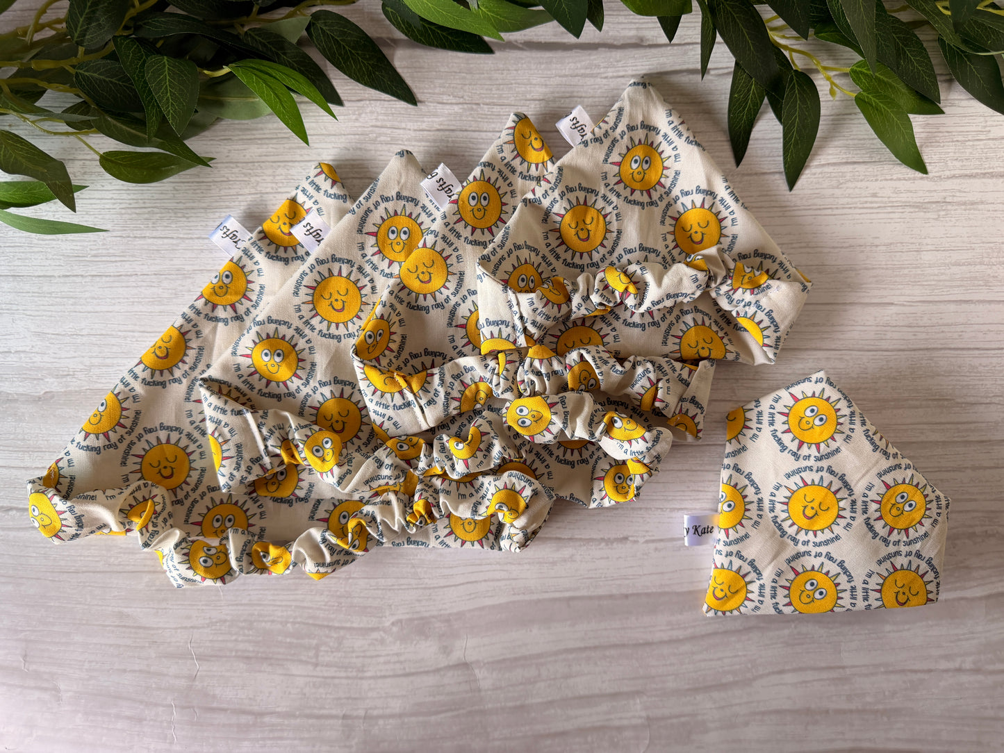 Cotton Pet Scrunchie Bandana - I’m a ray of f***ing sunshine ‘26