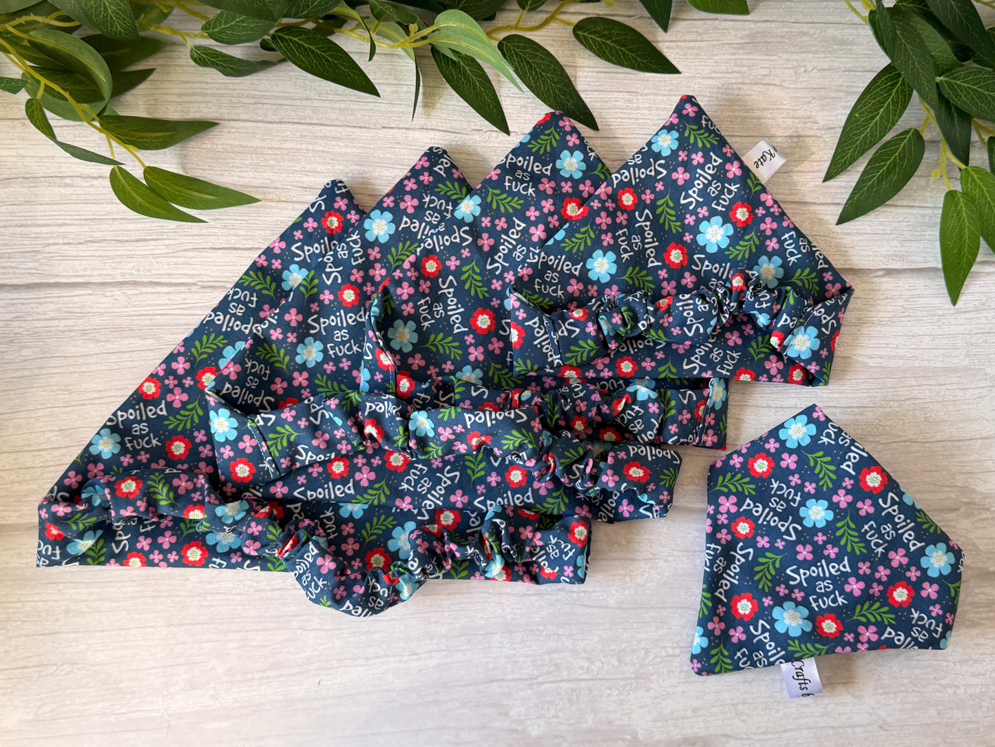 Cotton Pet Scrunchie Bandana - Spoiled as Fuck