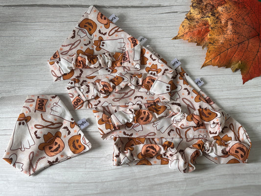 Cotton Pet Scrunchie Bandana - Halloween Cowboy