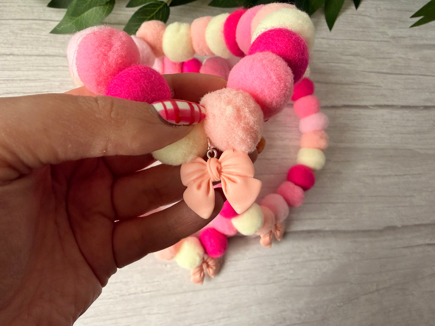 PomPom Pet Collar - Pink Bows