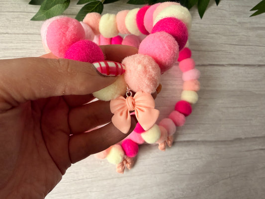 PomPom Pet Collar - Pink Bows
