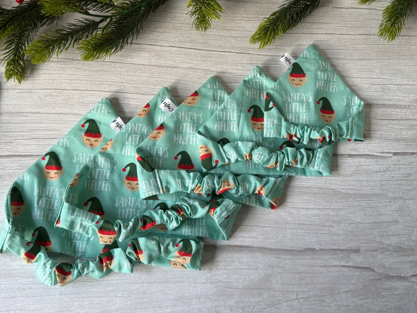 Cotton Pet Scrunchie Bandana - Santa’s little helper