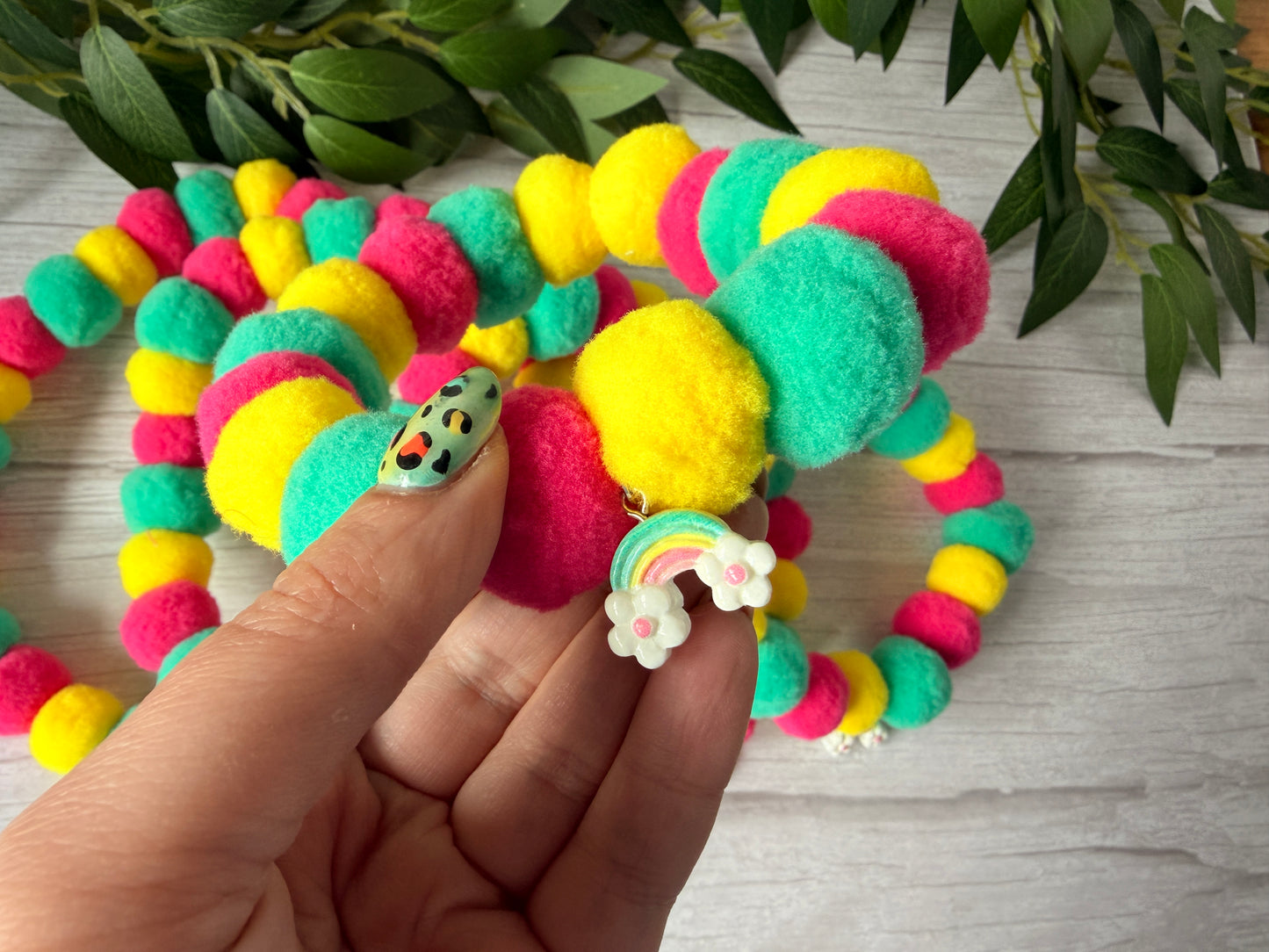 PomPom Pet Collar - Pastel Rainbow Pride ‘26