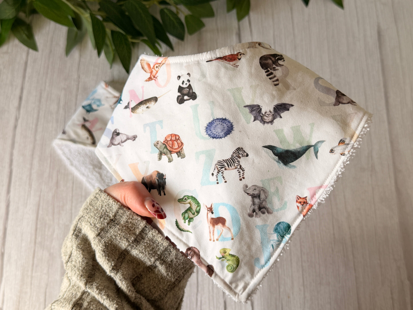 Cotton & Terry Towelling Baby Sets - Alphabet Animals