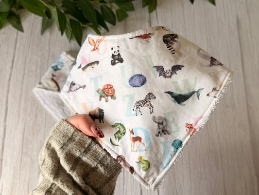 Cotton & Terry Towelling Baby Sets - Alphabet Animals