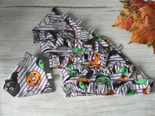 Cotton Pet Scrunchie Bandana - Halloween Donuts