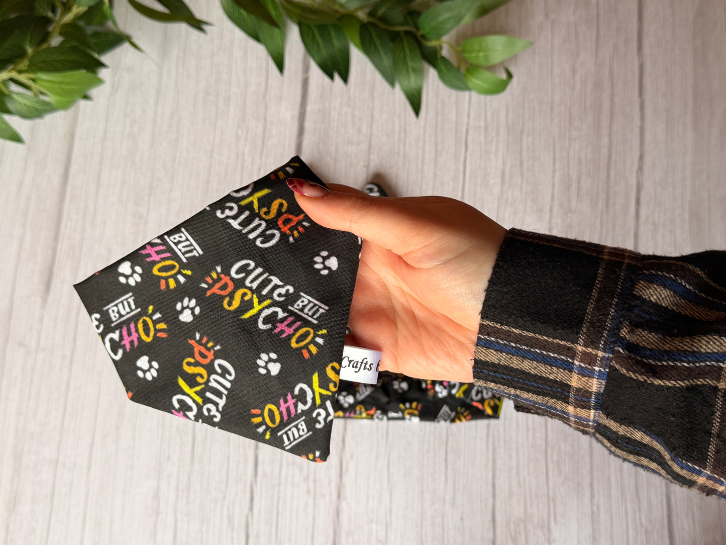 Cotton Pet Scrunchie Bandana - Cute but Psycho