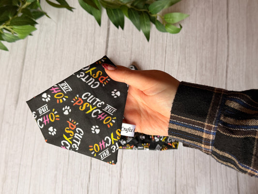 Cotton Pet Scrunchie Bandana - Cute but Psycho