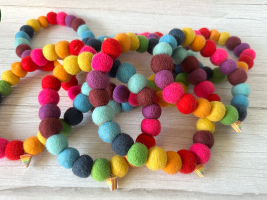 PomPom Pet Collar - Rainbow Cake