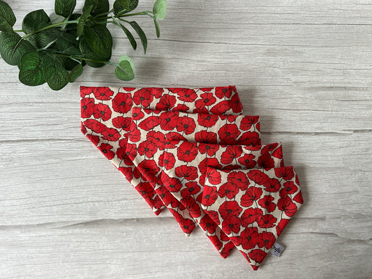 Cotton Pet Scrunchie Bandana - Poppy Fields