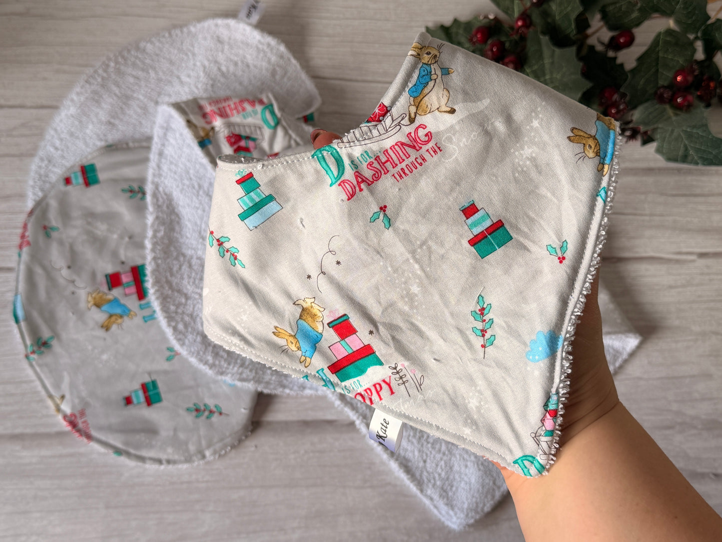 Cotton & Terry Towelling Baby Sets - Dashing through the snow