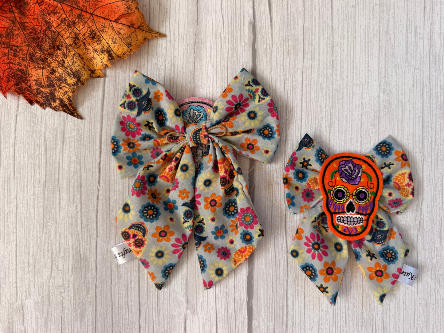 Pet Sailor Bows - Day of the dead