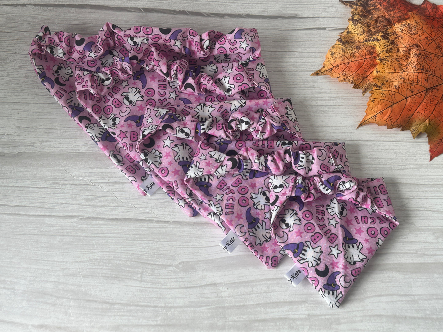 Cotton Pet Scrunchie Bandana - Boo Bitch