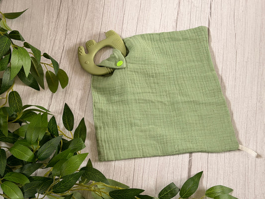 Silicone Elephant Teether & Muslin Cloth