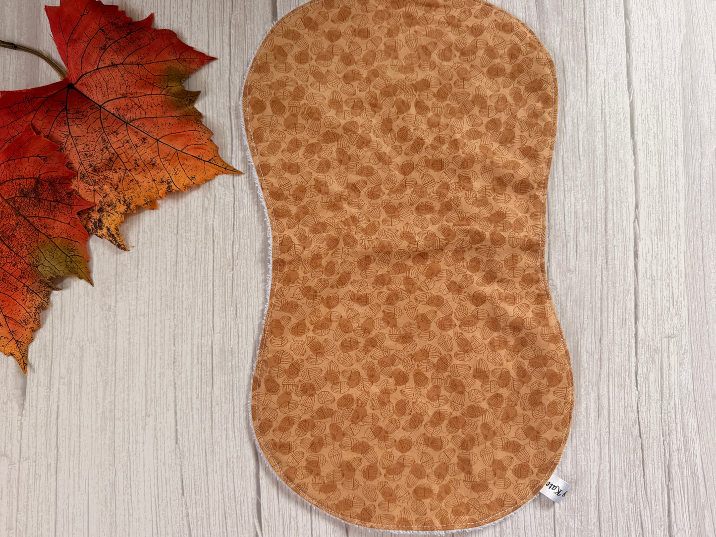 Cotton & Terry Towelling Baby Burping Cloth - Field of Acorns
