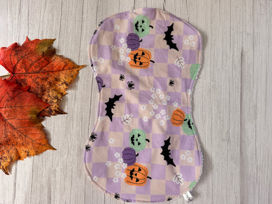 Cotton & Terry Towelling Baby Burping Cloth - Halloween Picnic