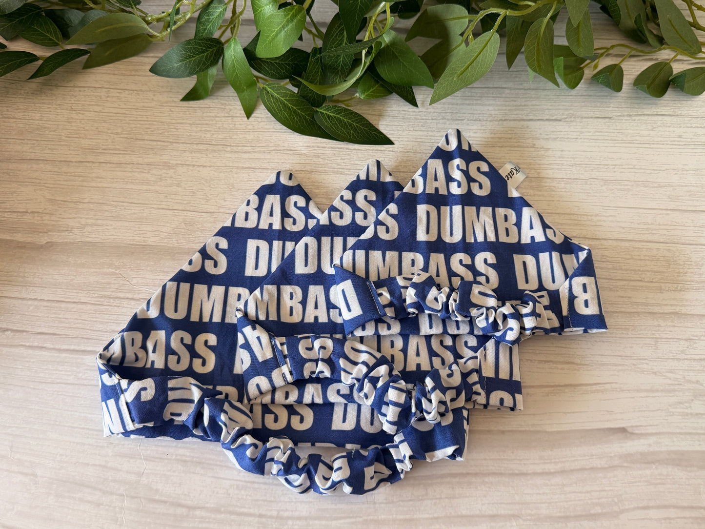 Cotton Pet Scrunchie Bandana - Dumbass