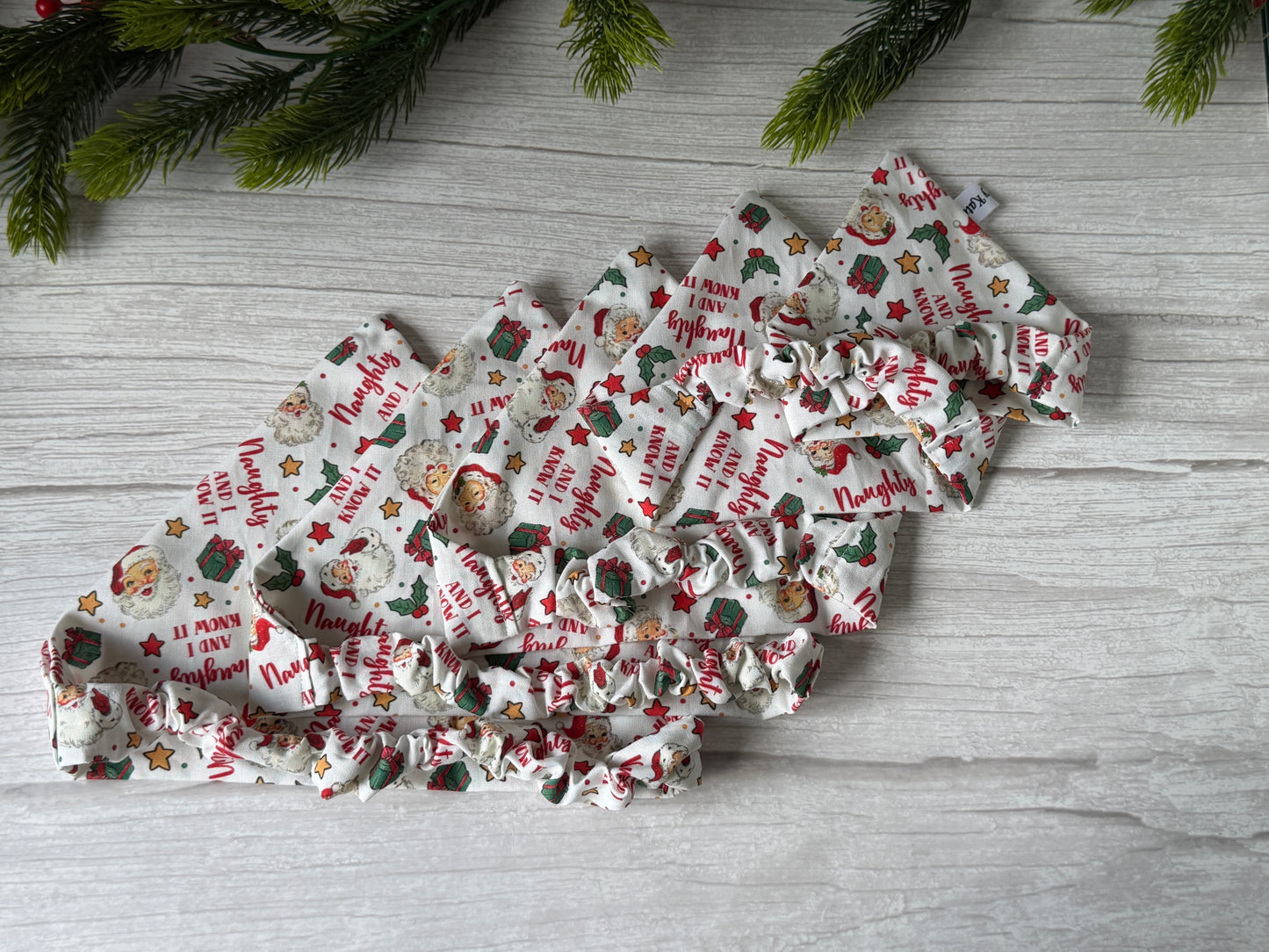 Cotton Pet Scrunchie Bandana - Naughty and I know it